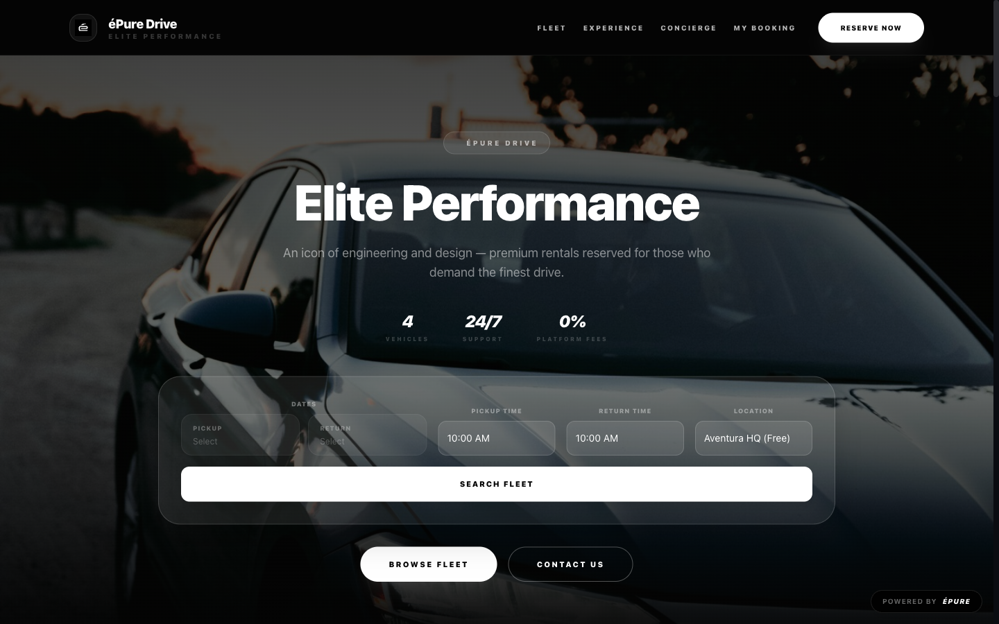 Tenant branded fleet site
