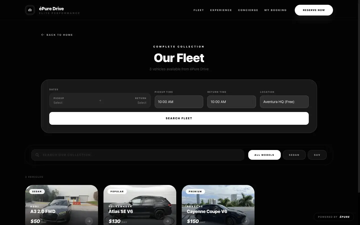 Tenant branded fleet site